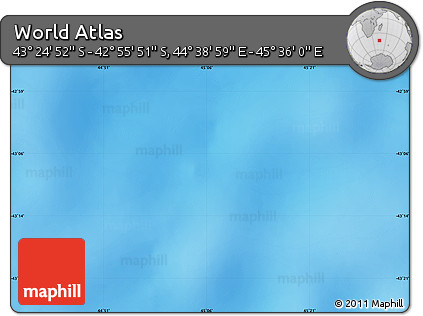 Physical Map of the Area around 43° 10' 22" S, 45° 7' 30" E