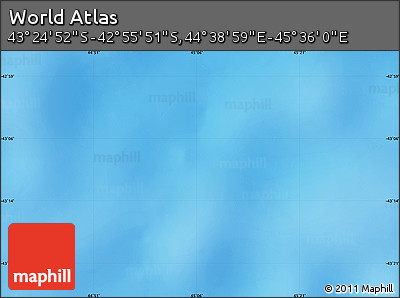 Physical Map of the Area around 43° 10' 22" S, 45° 7' 30" E