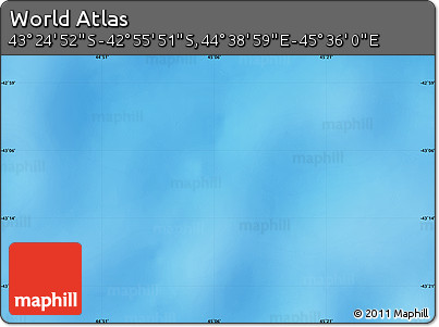 Physical Map of the Area around 43° 10' 22" S, 45° 7' 30" E