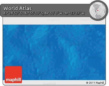 Physical 3D Map of the Area around 43° 10' 22" S, 48° 22' 30" W