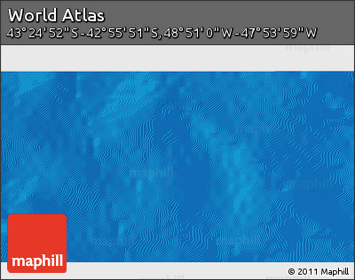 Physical 3D Map of the Area around 43° 10' 22" S, 48° 22' 30" W