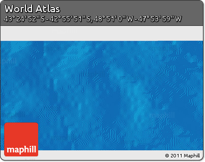 Physical 3D Map of the Area around 43° 10' 22" S, 48° 22' 30" W