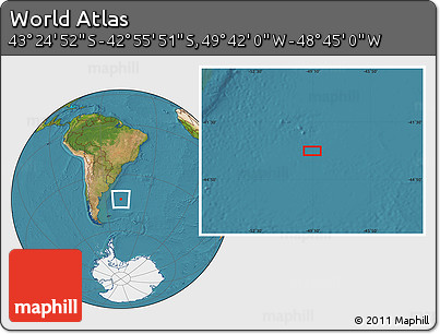Satellite Location Map of the Area around 43° 10' 22" S, 49° 13' 30" W