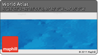 Physical Panoramic Map of the Area around 43° 10' 22" S, 49° 13' 30" W