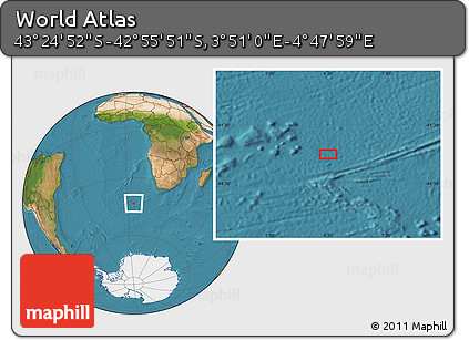 Satellite Location Map of the Area around 43° 10' 22" S, 4° 19' 30" E