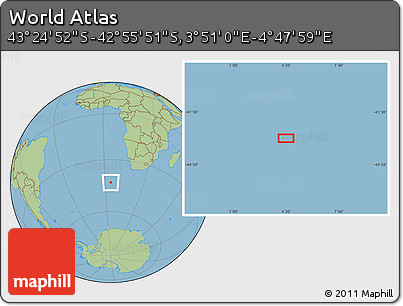 Savanna Style Location Map of the Area around 43° 10' 22" S, 4° 19' 30" E