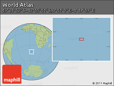 Savanna Style Location Map of the Area around 43° 10' 22" S, 4° 19' 30" E