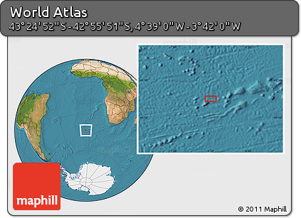 Satellite Location Map of the Area around 43° 10' 22" S, 4° 10' 30" W