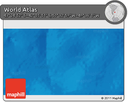 Physical 3D Map of the Area around 43° 10' 22" S, 50° 4' 30" W