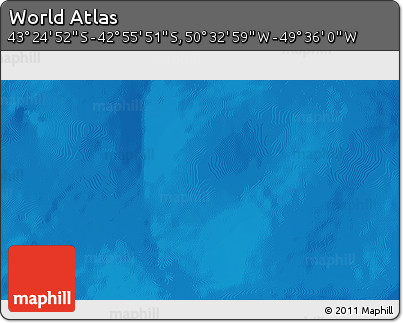 Physical 3D Map of the Area around 43° 10' 22" S, 50° 4' 30" W