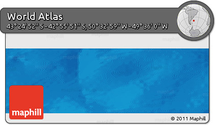 Shaded Relief Panoramic Map of the Area around 43° 10' 22" S, 50° 4' 30" W