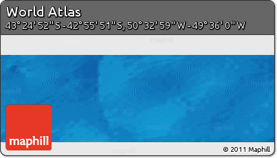 Shaded Relief Panoramic Map of the Area around 43° 10' 22" S, 50° 4' 30" W