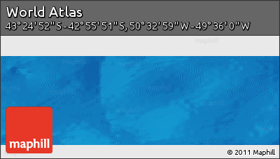 Shaded Relief Panoramic Map of the Area around 43° 10' 22" S, 50° 4' 30" W