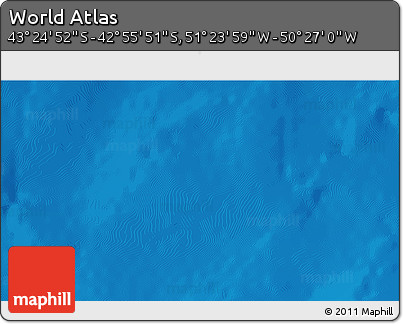 Physical 3D Map of the Area around 43° 10' 22" S, 50° 55' 29" W