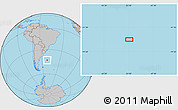 Gray Location Map of the area around 43° 10' 22" S, 50° 55' 29" W