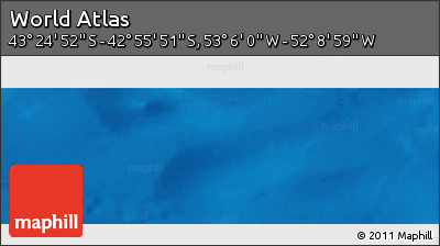 Physical Panoramic Map of the Area around 43° 10' 22" S, 52° 37' 30" W