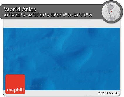 Shaded Relief 3D Map of the Area around 43° 10' 22" S, 53° 28' 30" W