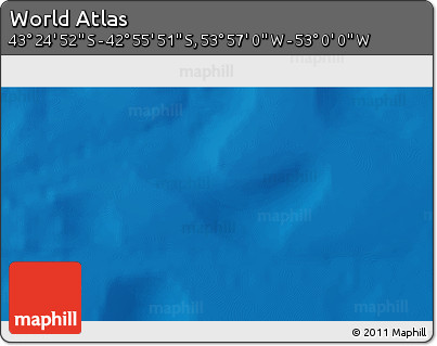 Shaded Relief 3D Map of the Area around 43° 10' 22" S, 53° 28' 30" W
