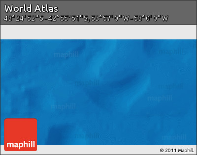 Shaded Relief 3D Map of the Area around 43° 10' 22" S, 53° 28' 30" W