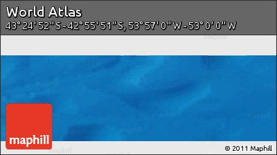 Physical Panoramic Map of the Area around 43° 10' 22" S, 53° 28' 30" W