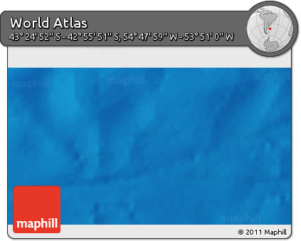 Physical 3D Map of the Area around 43° 10' 22" S, 54° 19' 30" W