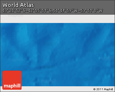 Physical 3D Map of the Area around 43° 10' 22" S, 54° 19' 30" W