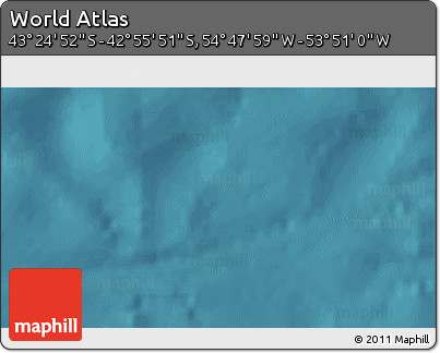 Satellite 3D Map of the Area around 43° 10' 22" S, 54° 19' 30" W