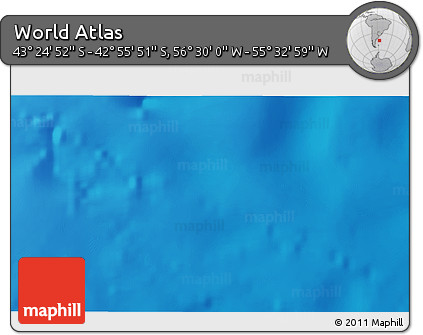 Physical 3D Map of the Area around 43° 10' 22" S, 56° 1' 29" W