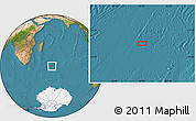 Satellite Location Map of the area around 43° 10' 22" S, 59° 34' 30" E