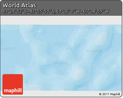 Political 3D Map of the Area around 43° 10' 22" S, 61° 7' 30" W