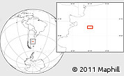 Blank Location Map of the area around 43° 10' 22" S, 61° 7' 30" W