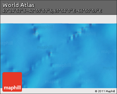 Physical 3D Map of the Area around 43° 10' 22" S, 66° 22' 30" E