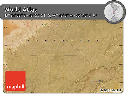 Satellite Map of the Area around 43° 10' 22" S, 66° 13' 29" W