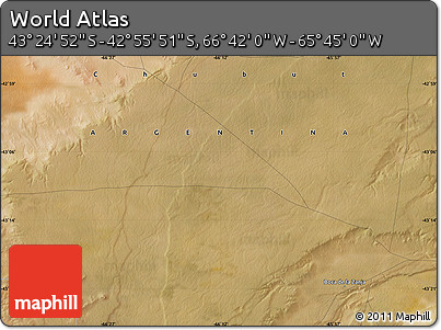 Satellite Map of the Area around 43° 10' 22" S, 66° 13' 29" W