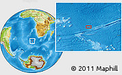 Physical Location Map of the area around 43° 10' 22" S, 6° 1' 30" E