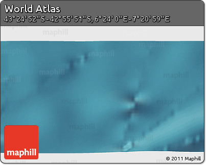 Satellite 3D Map of the Area around 43° 10' 22" S, 6° 52' 30" E