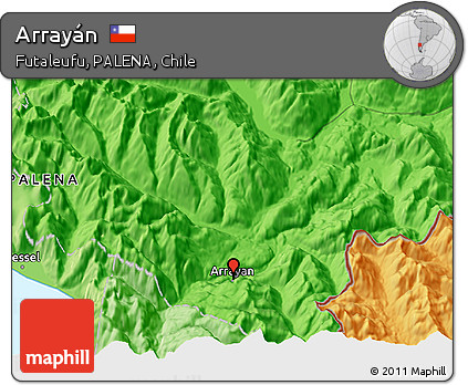 Political 3D Map of Arrayán