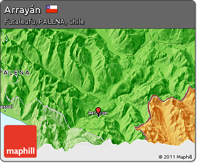 Political 3D Map of Arrayán