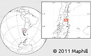 Blank Location Map of the area around 43° 10' 22" S, 72° 10' 30" W