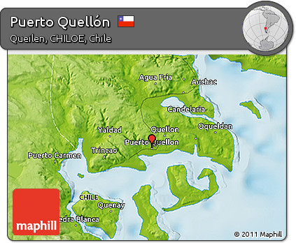 Physical 3D Map of Puerto Quellón