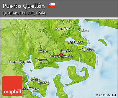 Physical 3D Map of Puerto Quellón