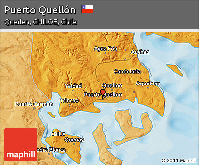 Political 3D Map of Puerto Quellón