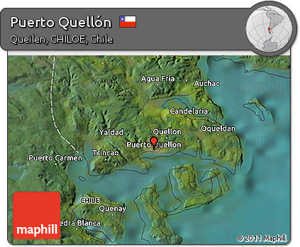 Satellite 3D Map of Puerto Quellón