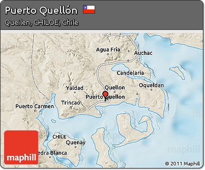 Shaded Relief 3D Map of Puerto Quellón