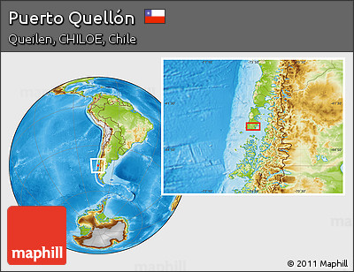 Physical Location Map of Puerto Quellón