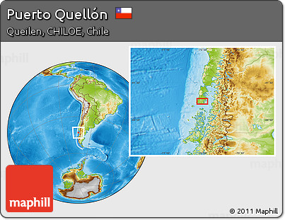 Physical Location Map of Puerto Quellón