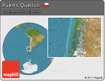 Satellite Location Map of Puerto Quellón