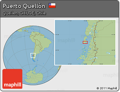 Savanna Style Location Map of Puerto Quellón