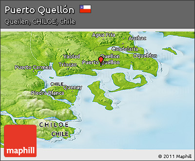 Physical Panoramic Map of Puerto Quellón