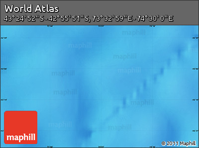 Physical Map of the Area around 43° 10' 22" S, 74° 1' 30" E